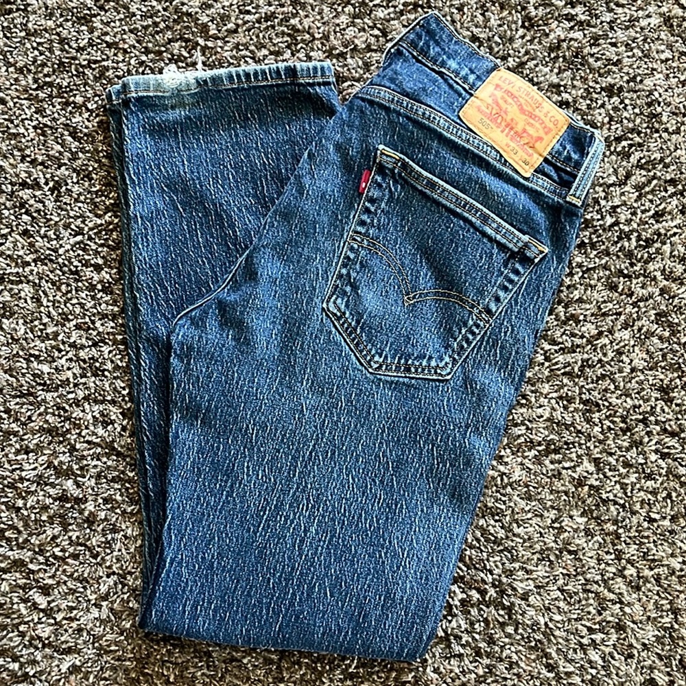 Levi's 505  Denim Cotton Straight Leg Jeans, Classic Style, Size 33